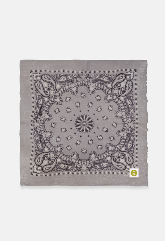 Cashmere Bandana Tuch Paisley D in Grau und Blau von V VON GOAT ideales Kaschmir Geschenk Paisley Muster Kaschmir Tuch für Frauen handgefertigt in Nepal
