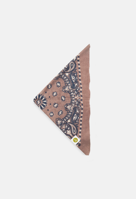 Kaschmir Tuch Bandana Paisley H in Braun und Blau für Damen von V VON GOAT Trend Bandana aus 100 Prozent Cashmere handgefertigt in Nepal