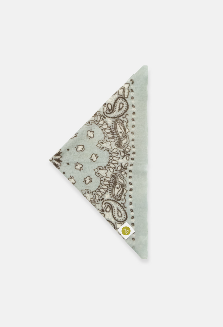 Kaschmir Tuch Bandana Paisley L in Hellblau und Weiss für Damen von V VON GOAT Trend Accessoire aus 100 Prozent Cashmere handgefertigt in Nepal