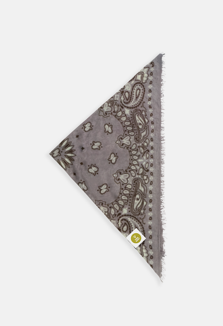 Kaschmir Tuch Bandana Paisley M in Weiss und Lila für Damen von V VON GOAT aktuell im Trend grosses Tuch aus 100 Prozent Cashmere handgefertigt in Nepal