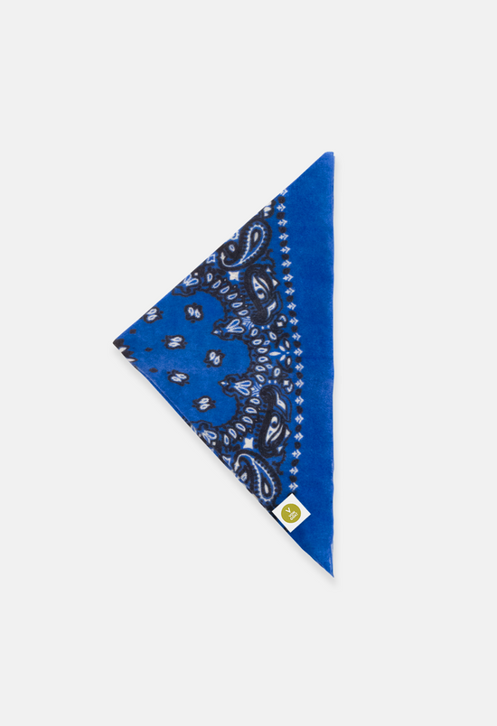 Kaschmir Tuch Bandana Paisley N in Weiss und Blau für Damen von V VON GOAT Trend Bandana aus 100 Prozent Cashmere handgefertigt in Nepal