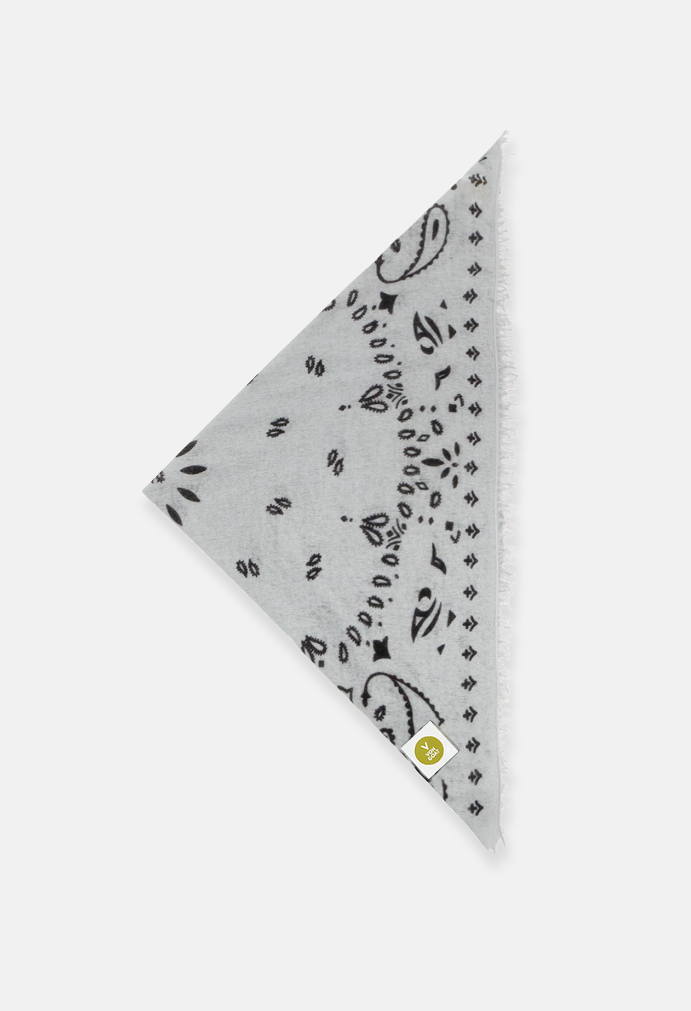 Kaschmir Tuch Bandana Paisley P in Grau und Weiss für Damen von V VON GOAT Trend Bandana grosses Tuch aus 100 Prozent Cashmere handgefertigt in Nepal