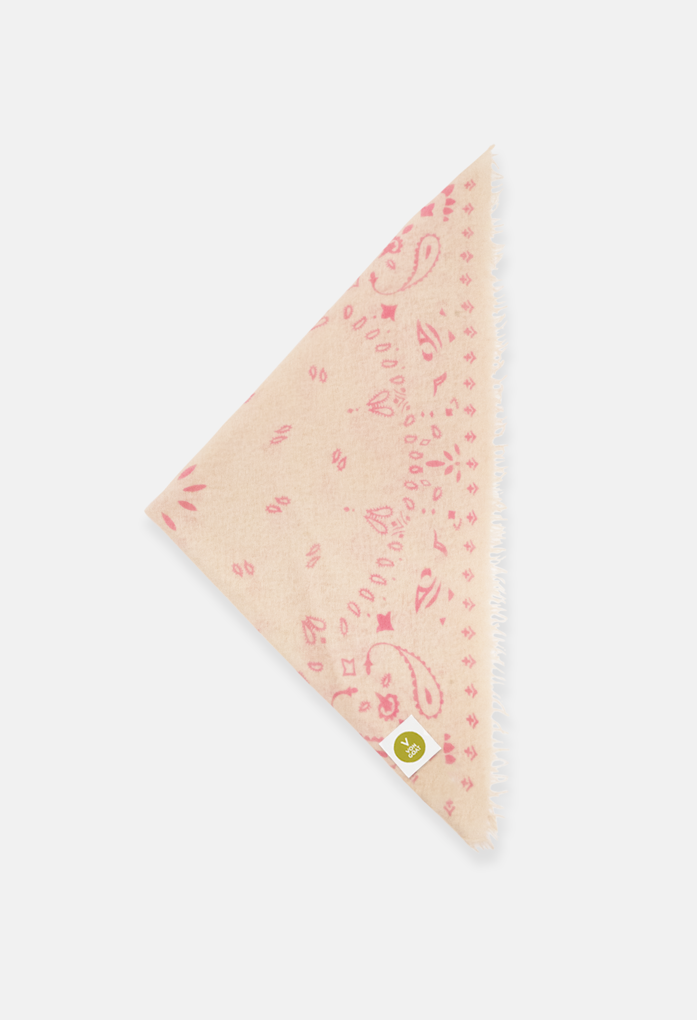 Kaschmir Tuch Bandana Paisley Q in Weiss und Pink für Damen von V VON GOAT aktuell im Trend grosses Tuch aus 100 Prozent Cashmere handgefertigt in Nepal