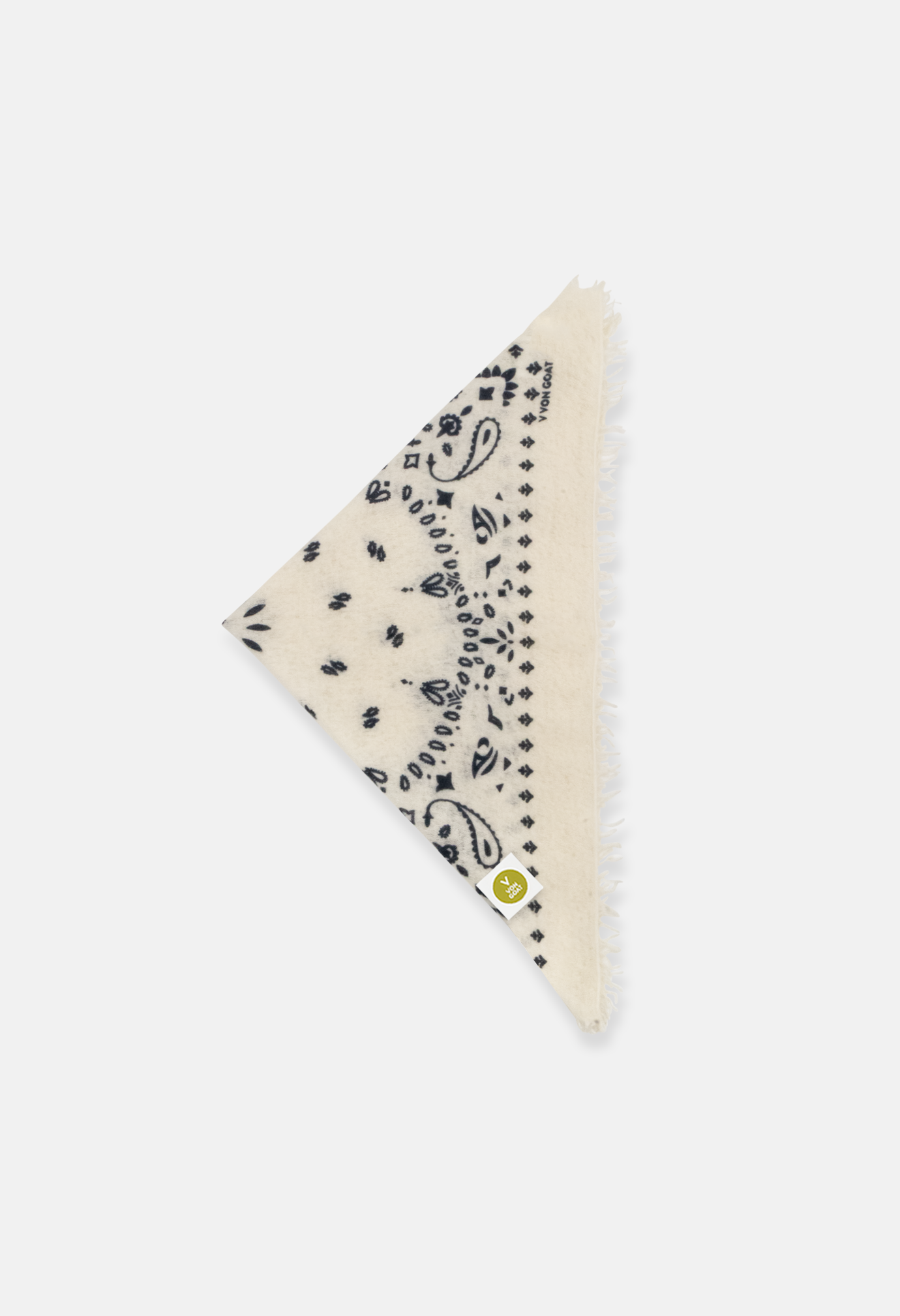 Cashmere Dreieckstuch Bandana Paisley Z in Schwarz und Weiss für Frauen von V VON GOAT Trend Accessoire aus 100 Prozent Kaschmir handgefertigt in Nepal